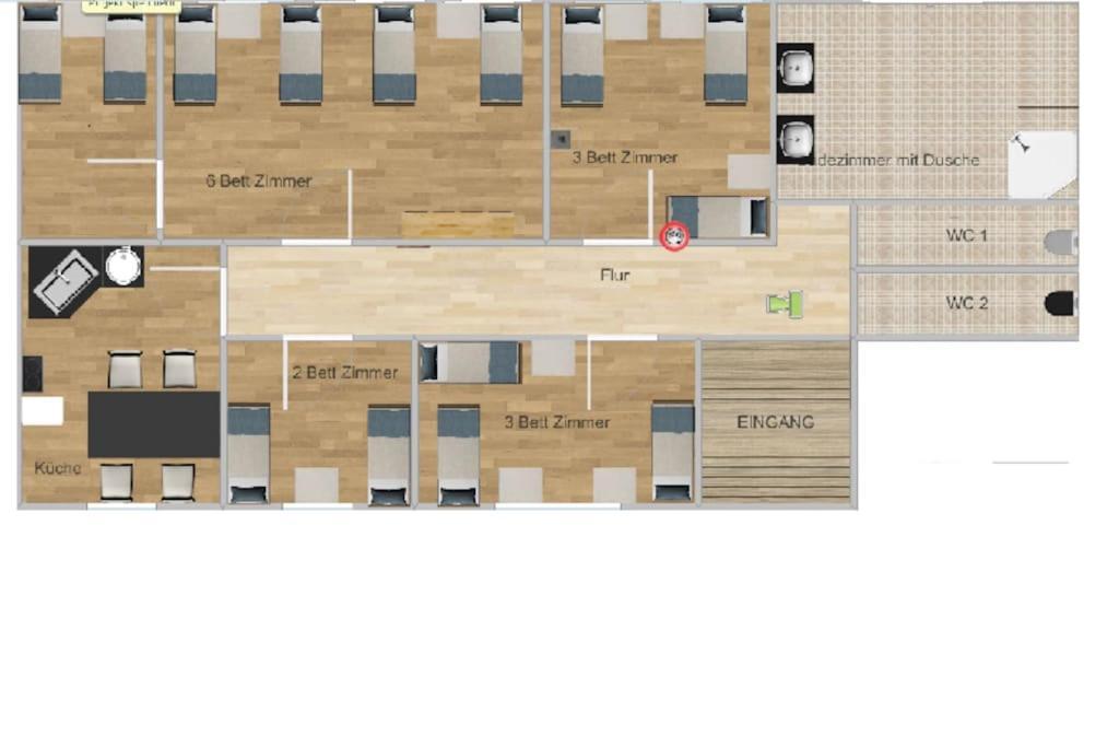 Sued- 5 Zimmer_15 Personen _ Komplett_eingerichtet * Hamborg
